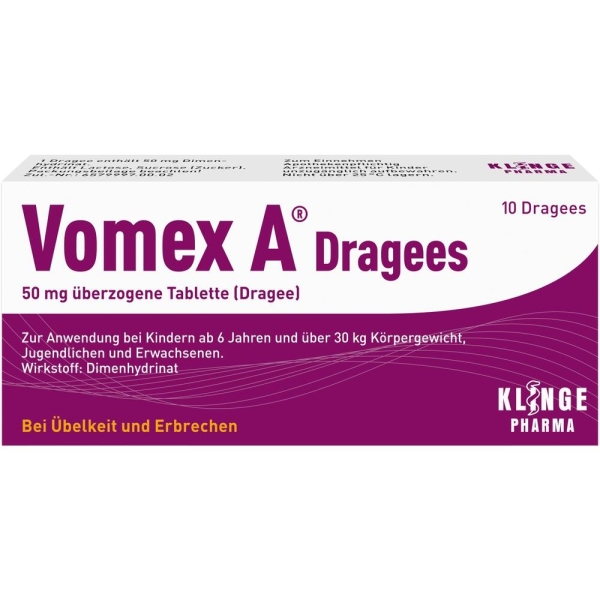 Vomex A Dragees 50 Mg überzogene Tabletten 10 Stück