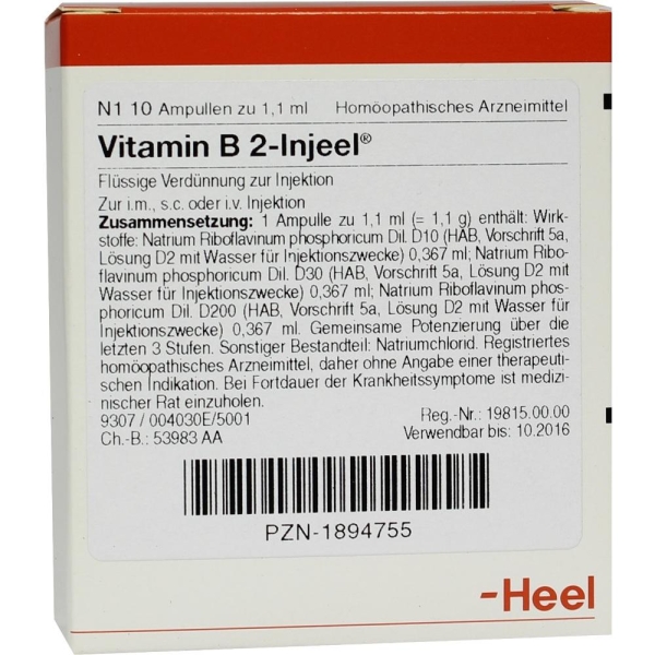 Vitamin B2 Injeel Ampullen