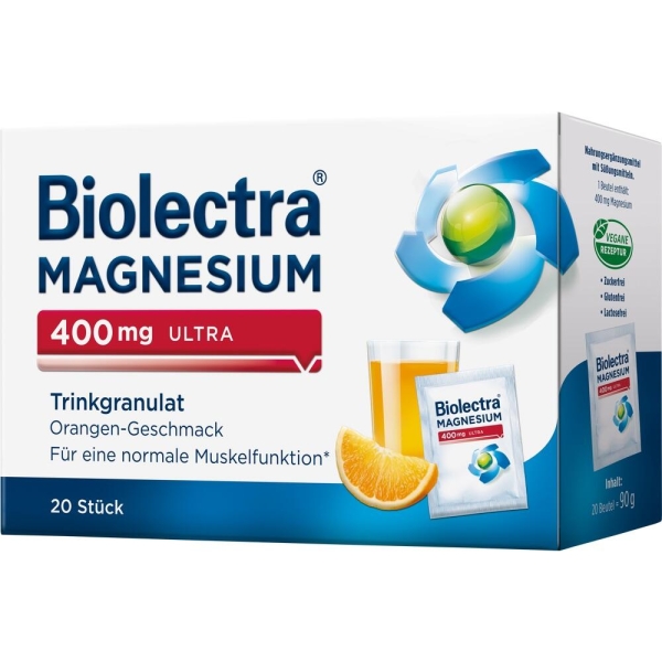 Biolectra MAGNESIUM 400 mg ultra Trinkgranulat Orange